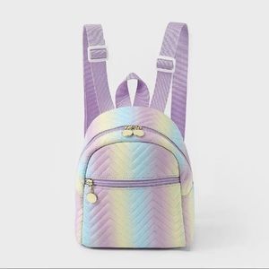 Rainbow Backpack PU Material Pastel Colors Small
